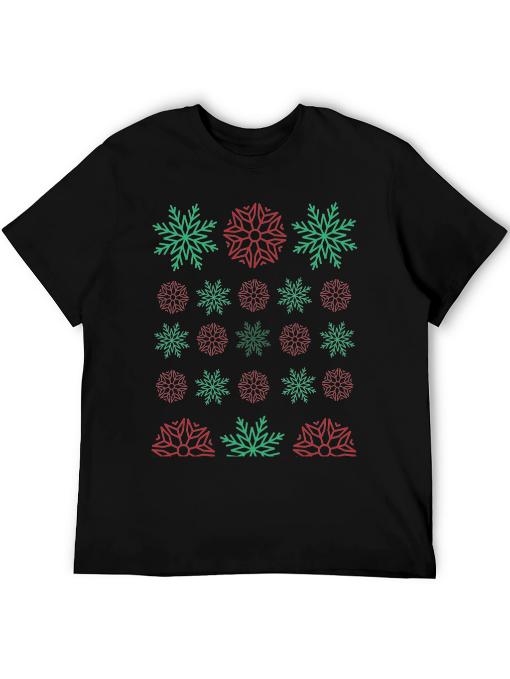 Festive Snowflake Pattern T-Shirt