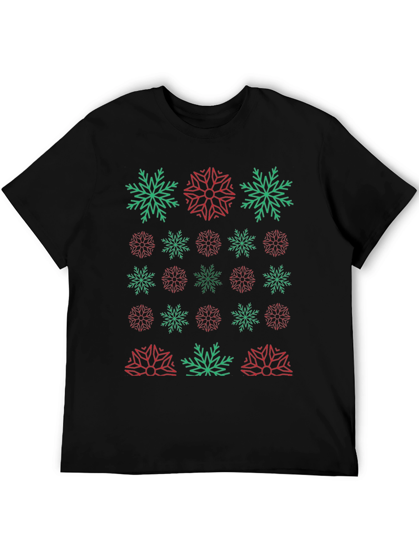 Festive Snowflake Pattern T-Shirt