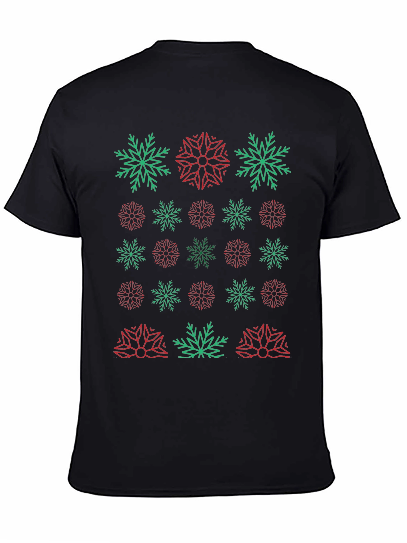 Festive Snowflake Pattern T-Shirt
