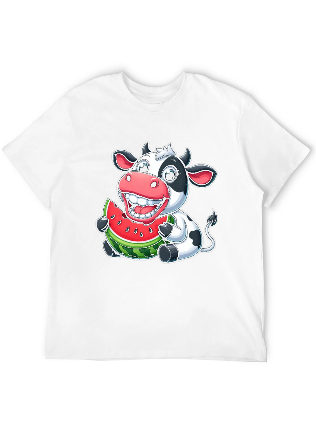 Funny Cow Watermelon Graphic T-Shirt