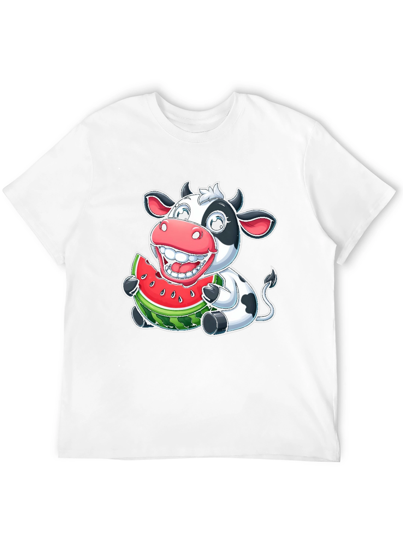 Funny Cow Watermelon Graphic T-Shirt