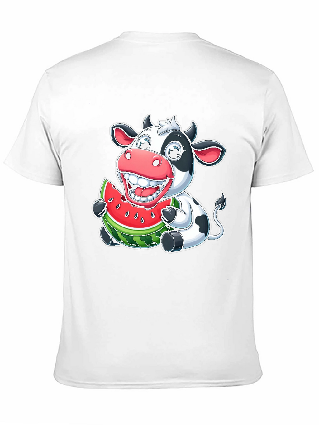 Funny Cow Watermelon Graphic T-Shirt