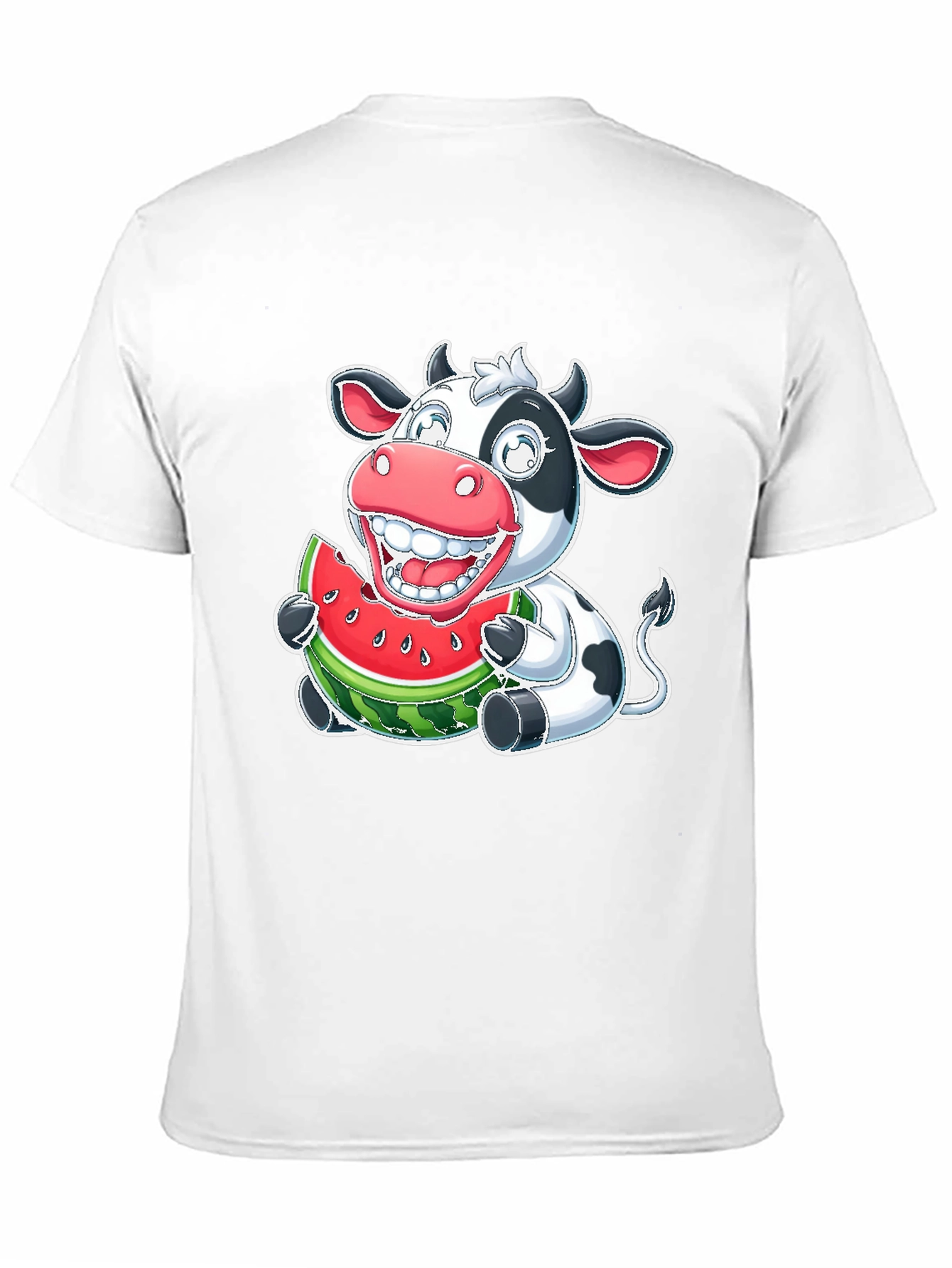 Funny Cow Watermelon Graphic T-Shirt