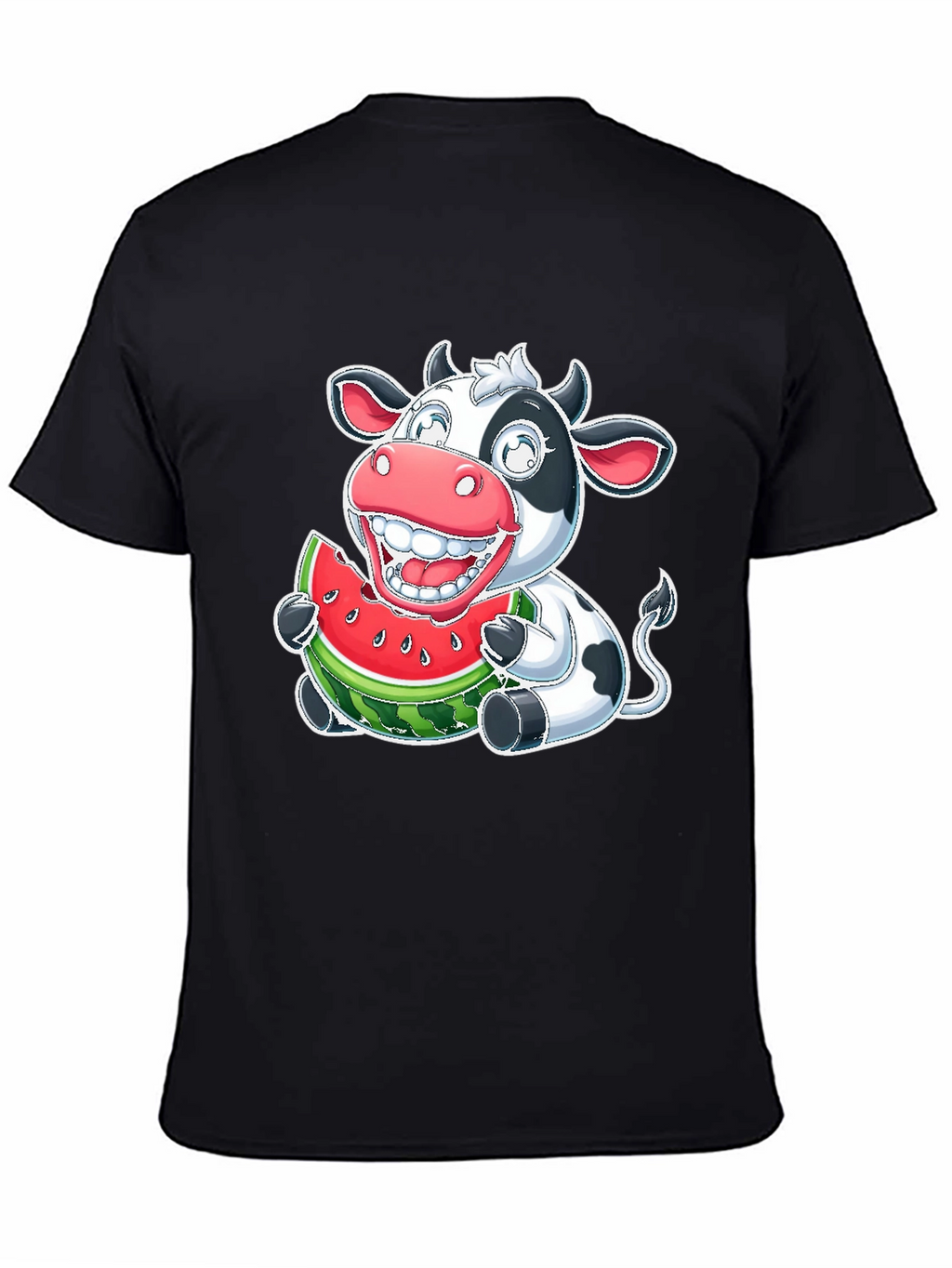 Funny Cow Watermelon Graphic T-Shirt