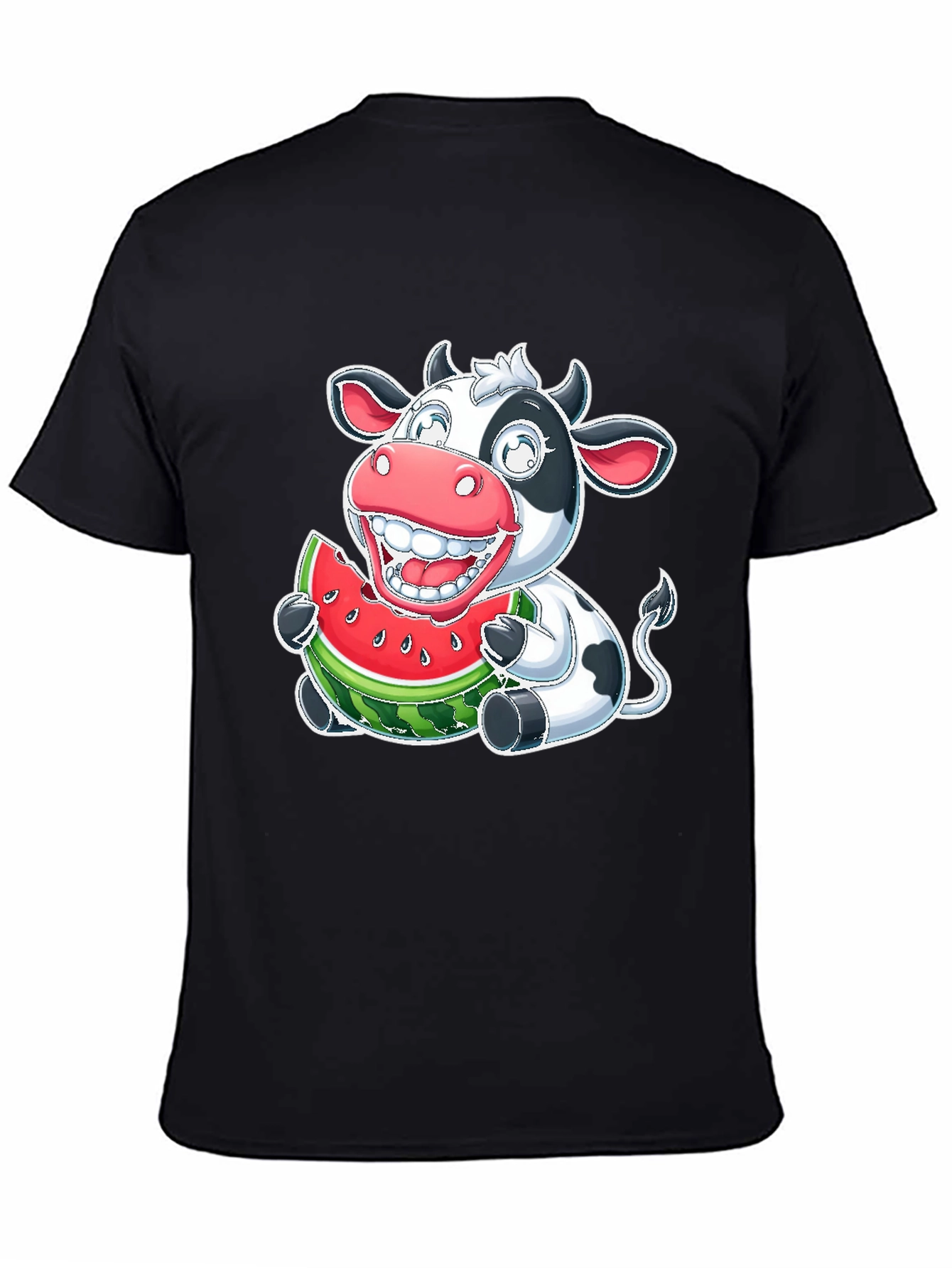Funny Cow Watermelon Graphic T-Shirt