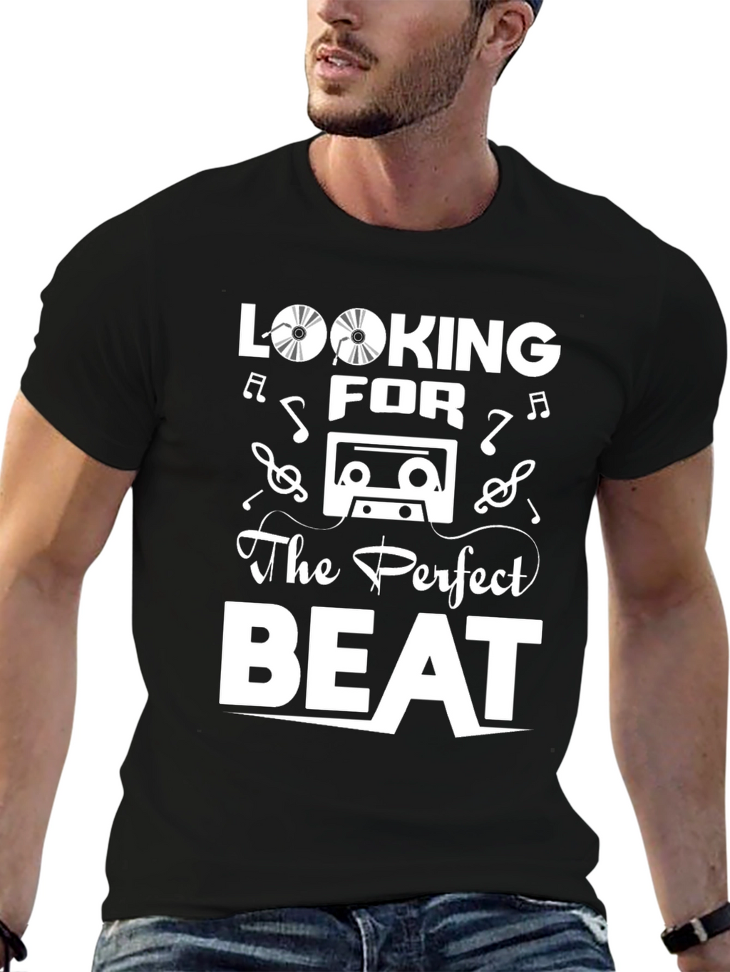 Looking for the Perfect Beat Black Graphic Tee