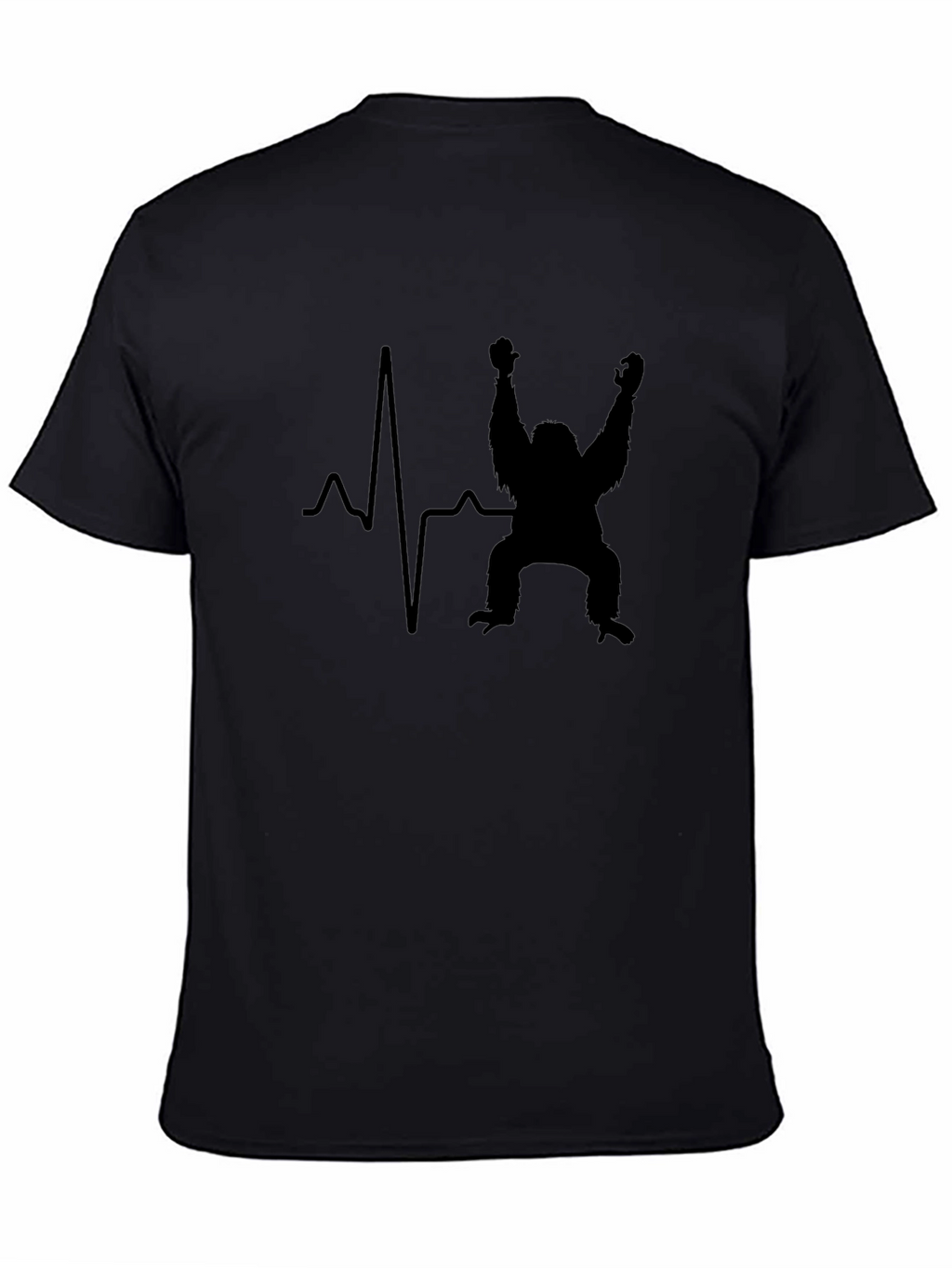 Heartbeat Gorilla T-Shirt - Black Crew Neck Tee