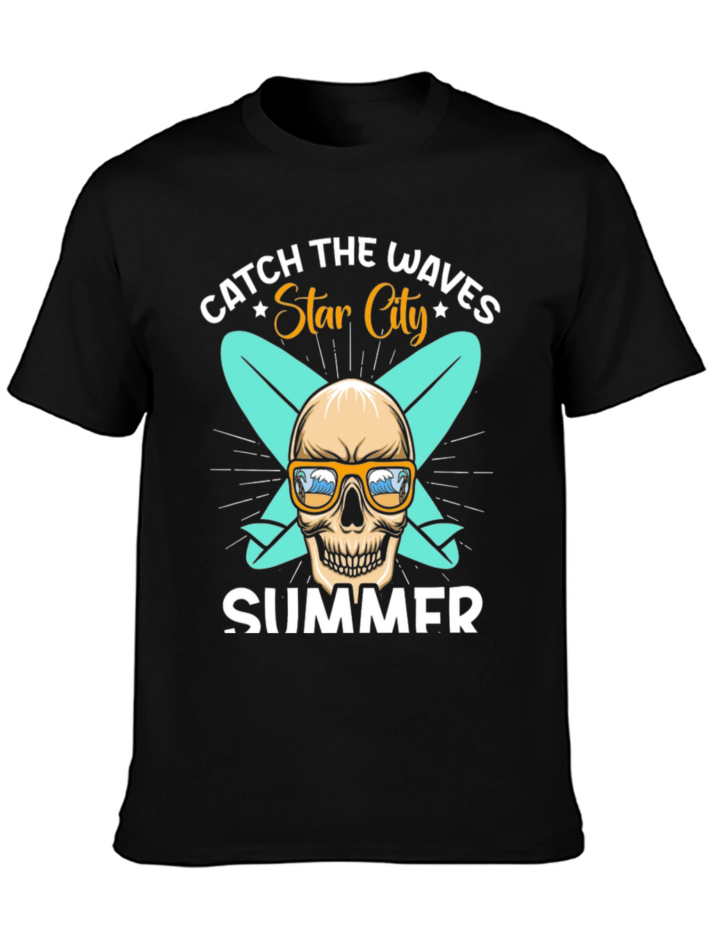 Catch the Waves Skull Summer T-Shirt