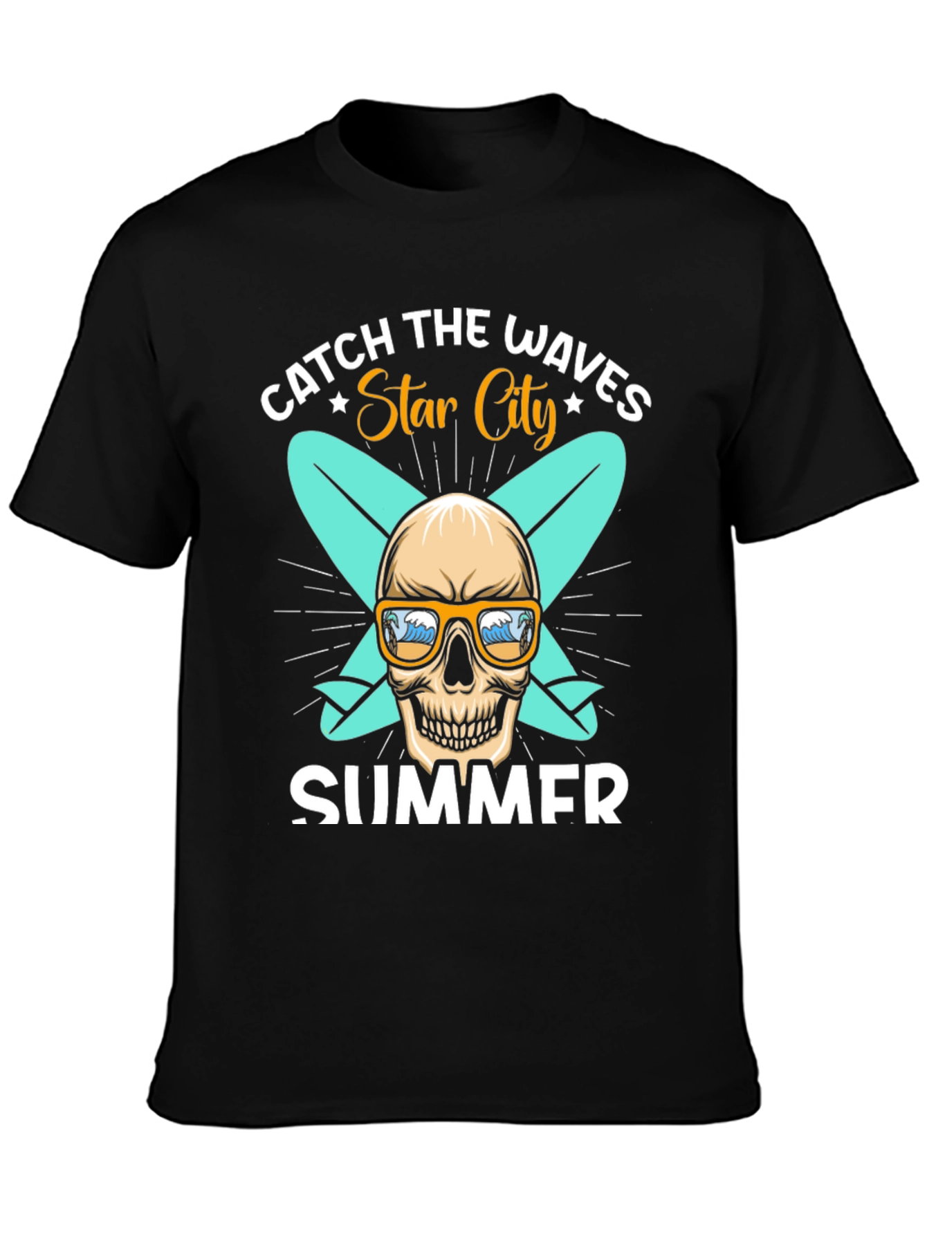 Catch the Waves Skull Summer T-Shirt