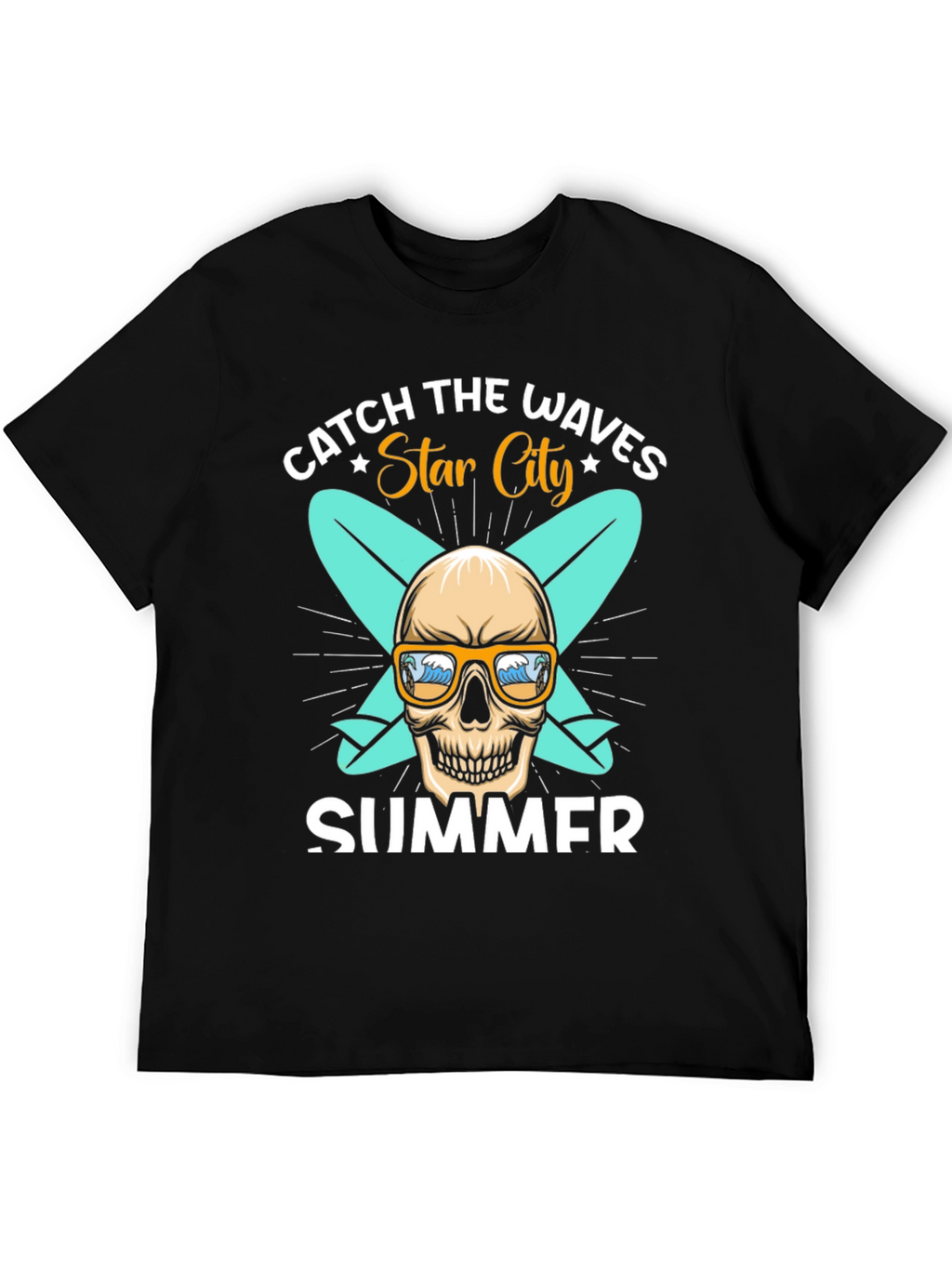 Catch the Waves Skull Summer T-Shirt