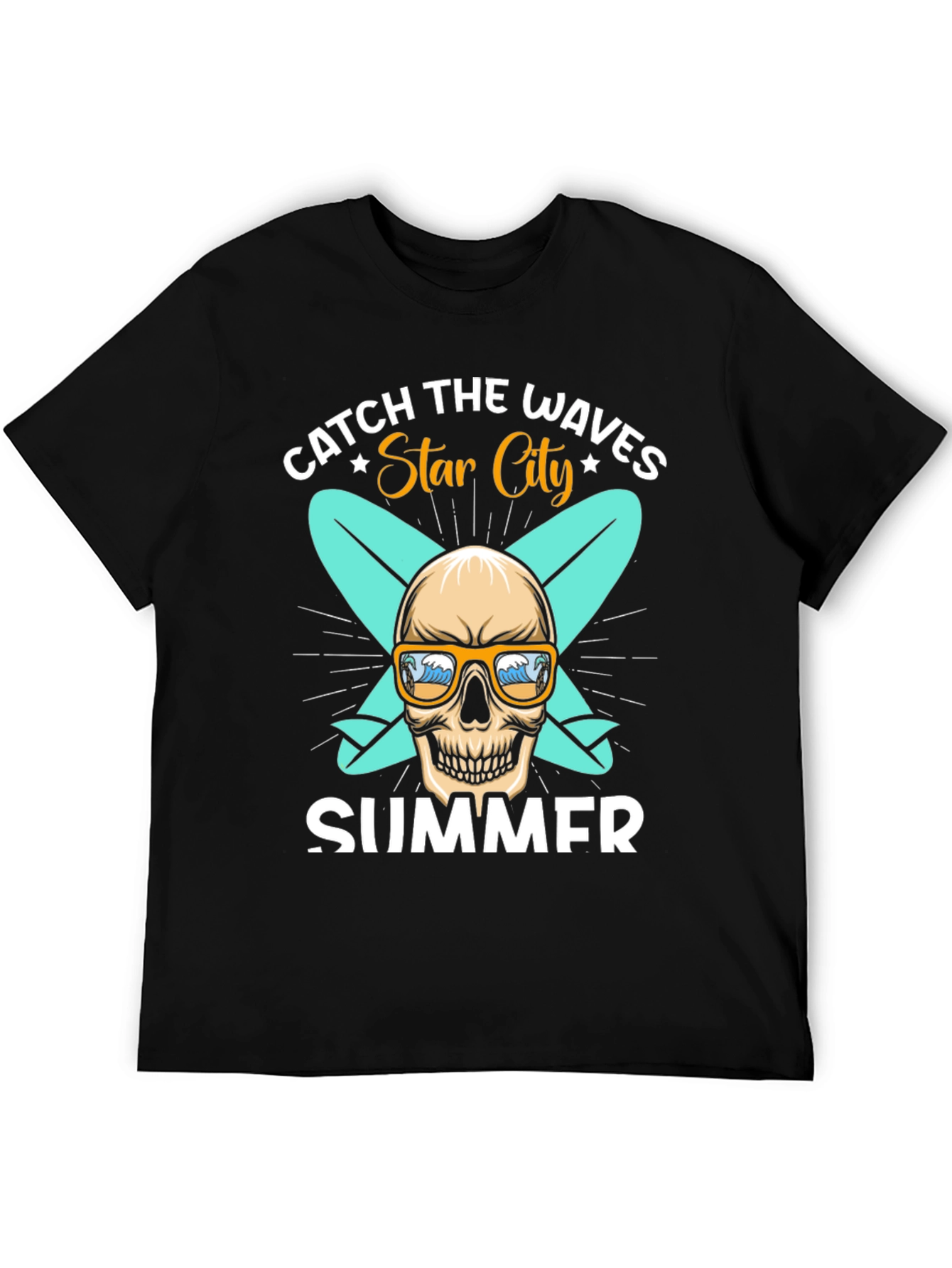 Catch the Waves Skull Summer T-Shirt