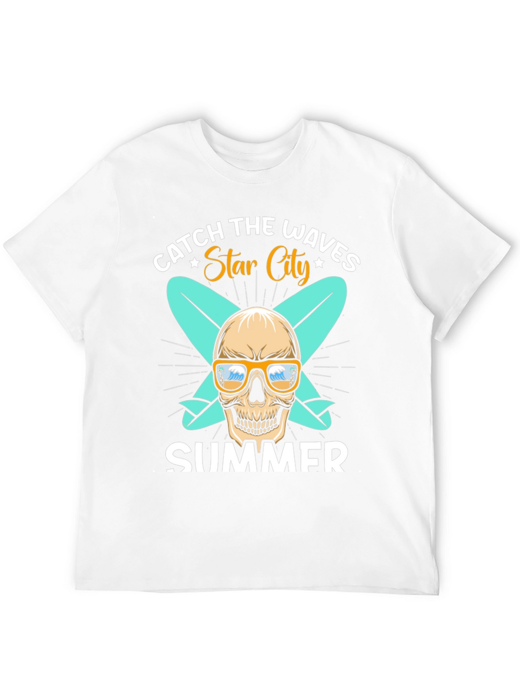 Catch the Waves Skull Summer T-Shirt