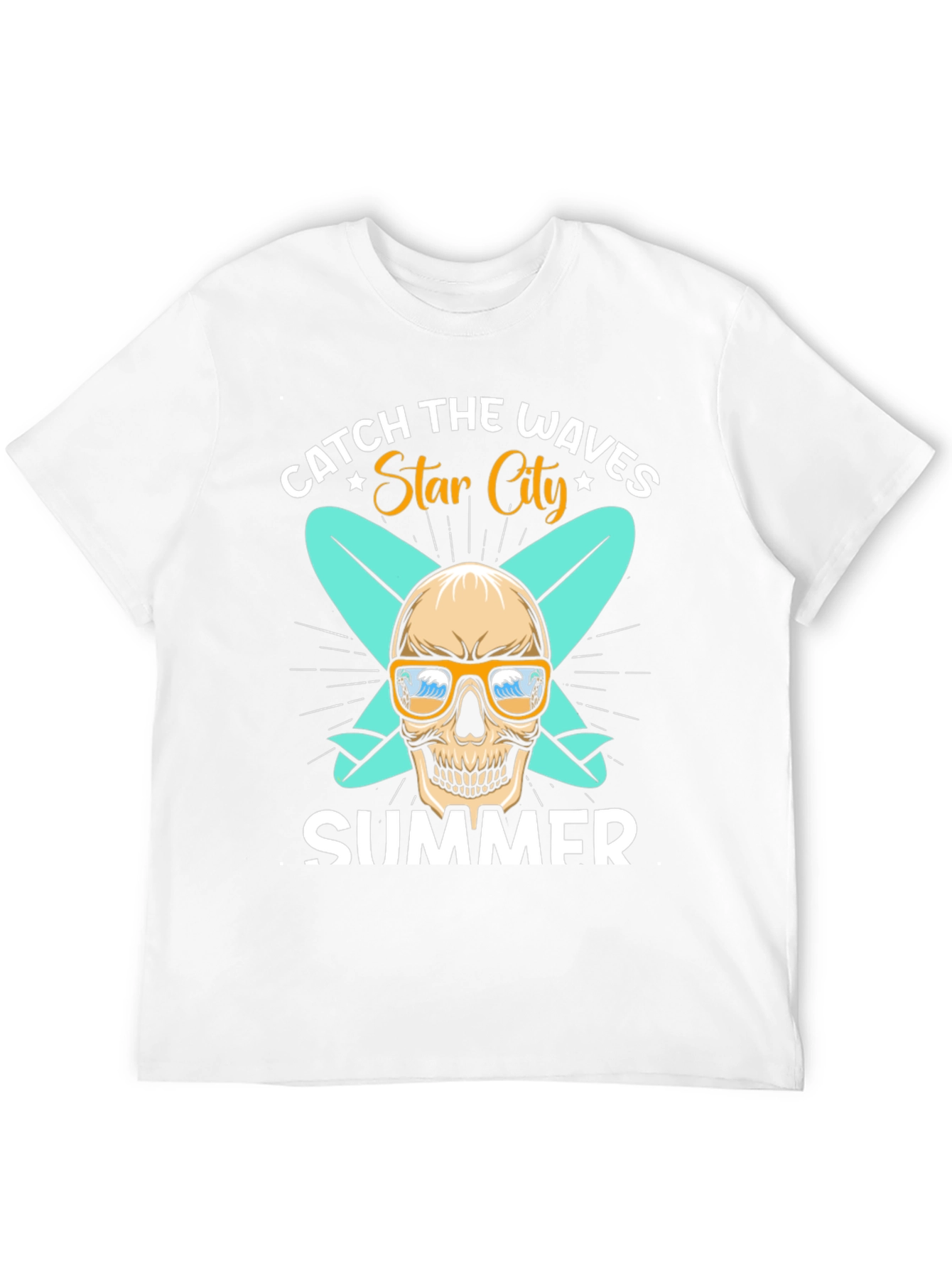Catch the Waves Skull Summer T-Shirt
