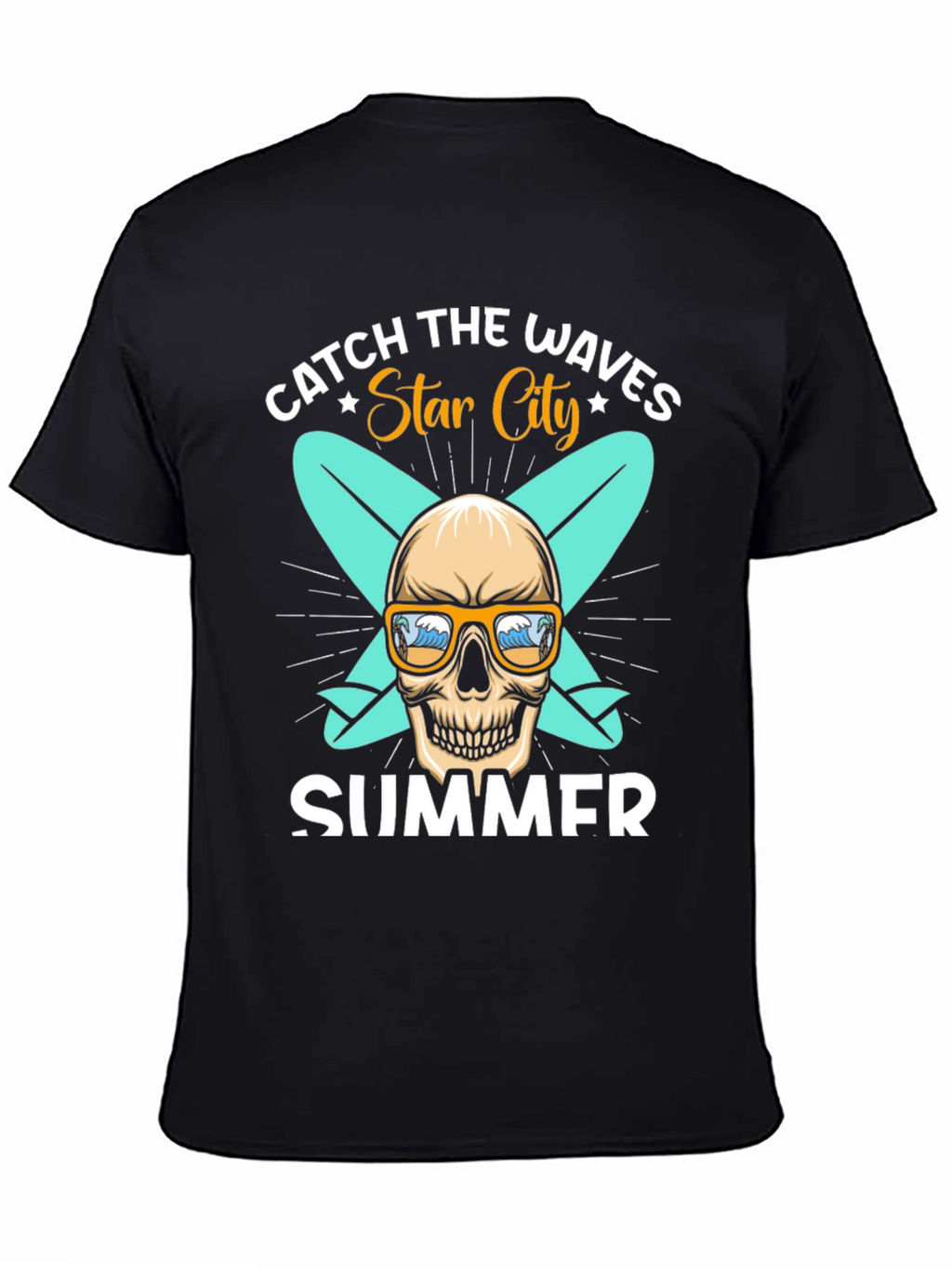 Catch the Waves Skull Summer T-Shirt