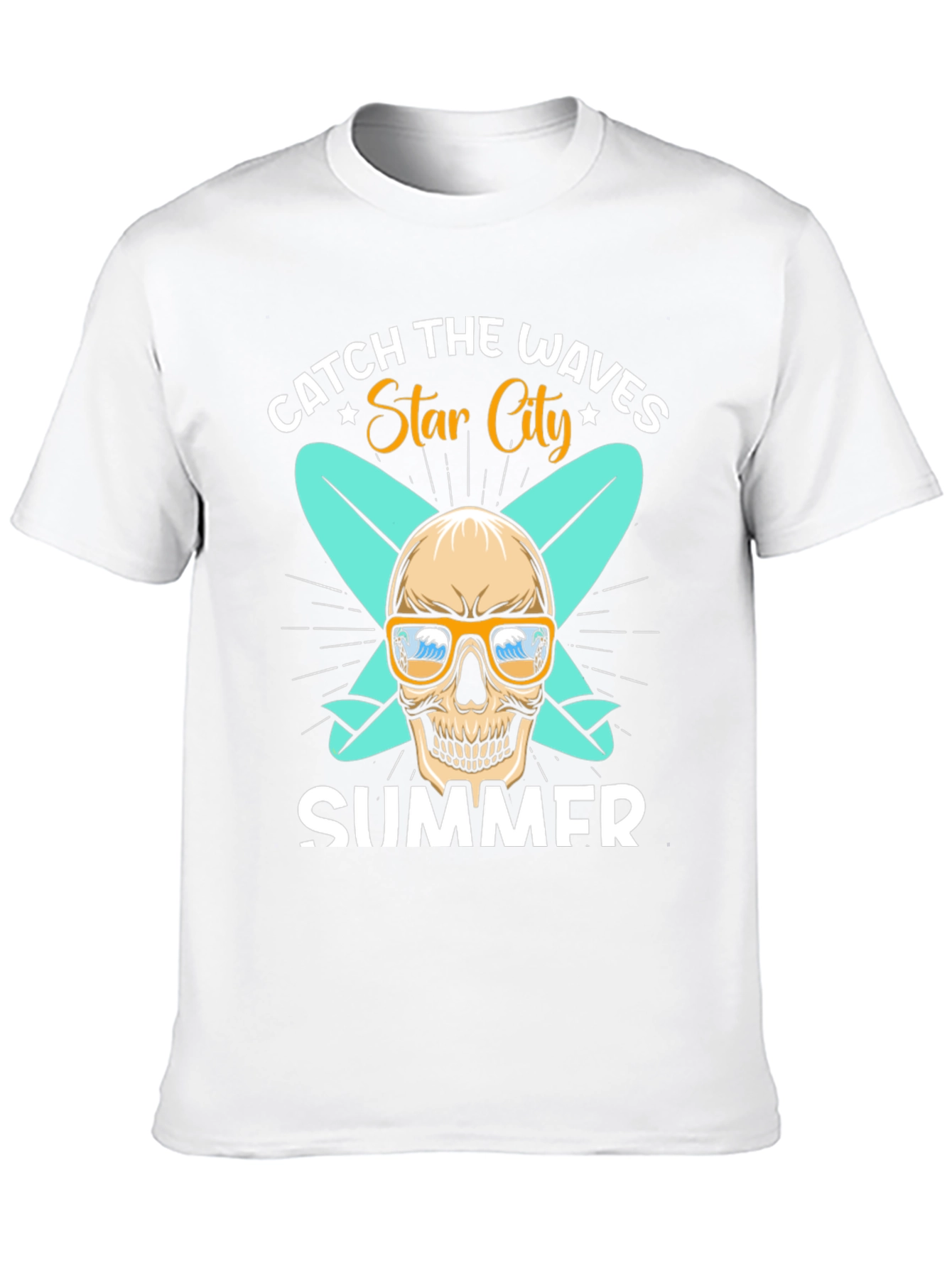 Catch the Waves Skull Summer T-Shirt