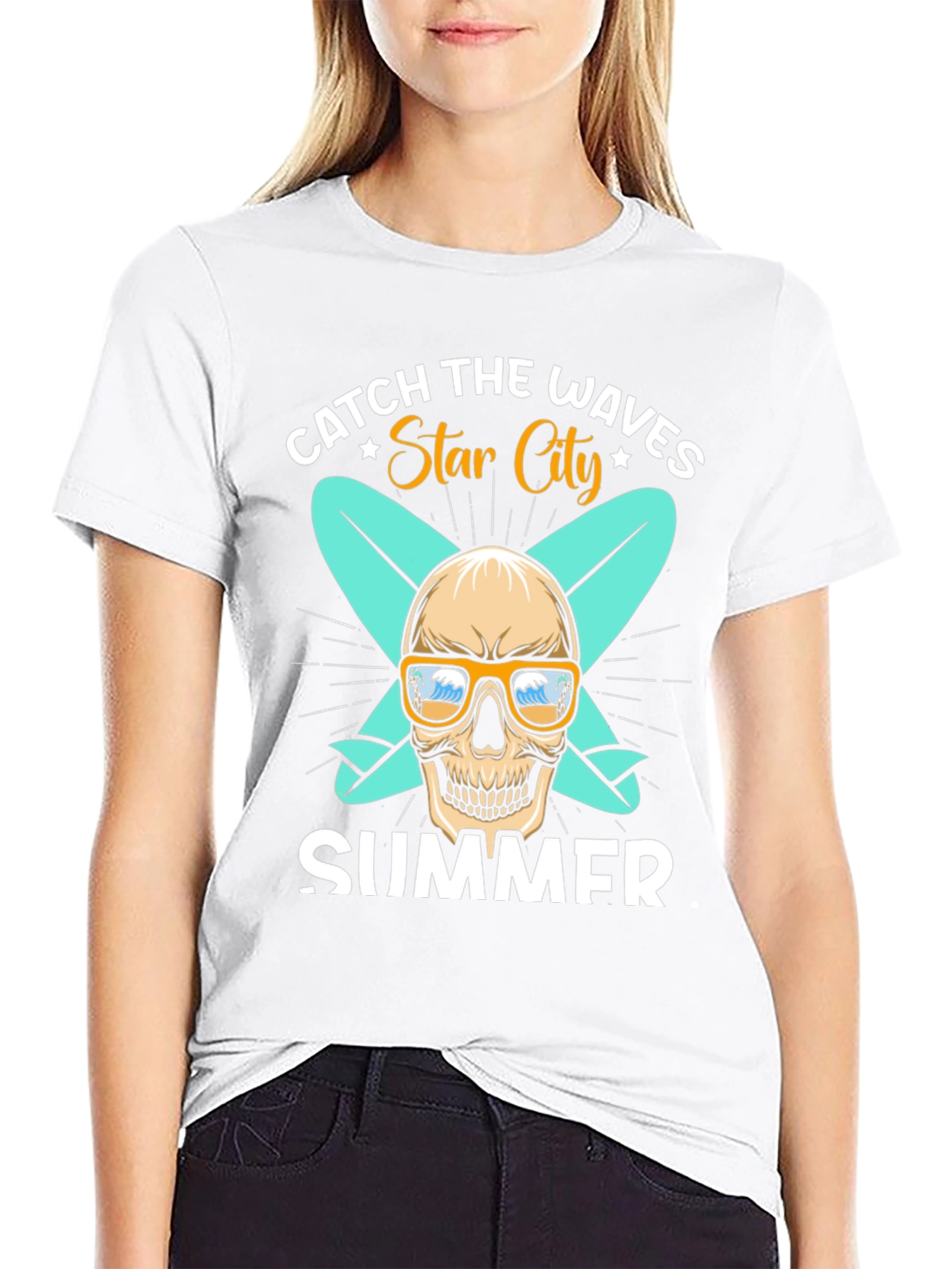 Catch the Waves Skull Summer T-Shirt
