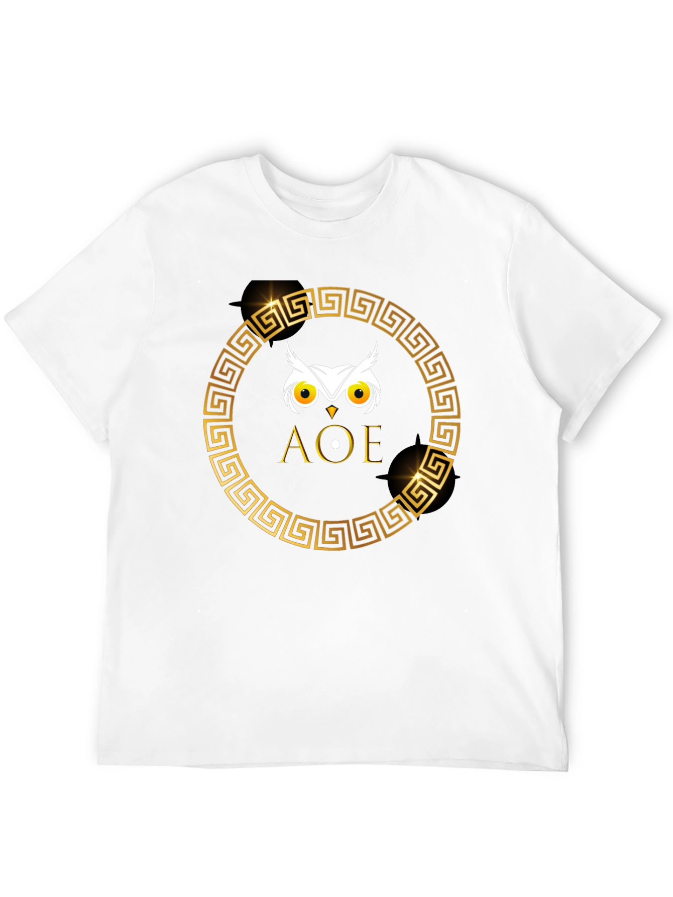 Owl AOE Graphic Tee - Greek Key Circle