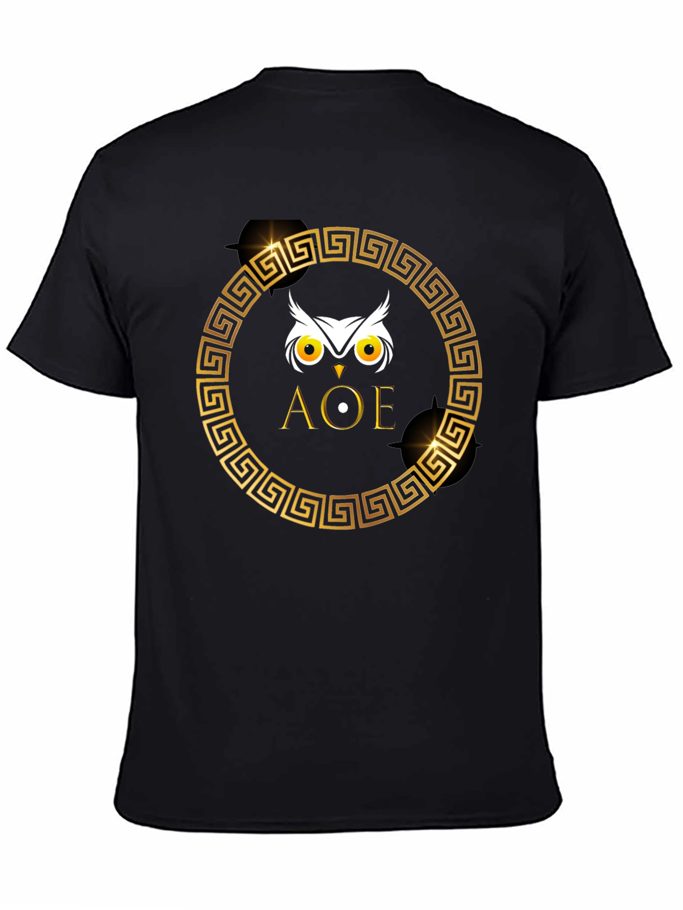 Owl AOE Graphic Tee - Greek Key Circle