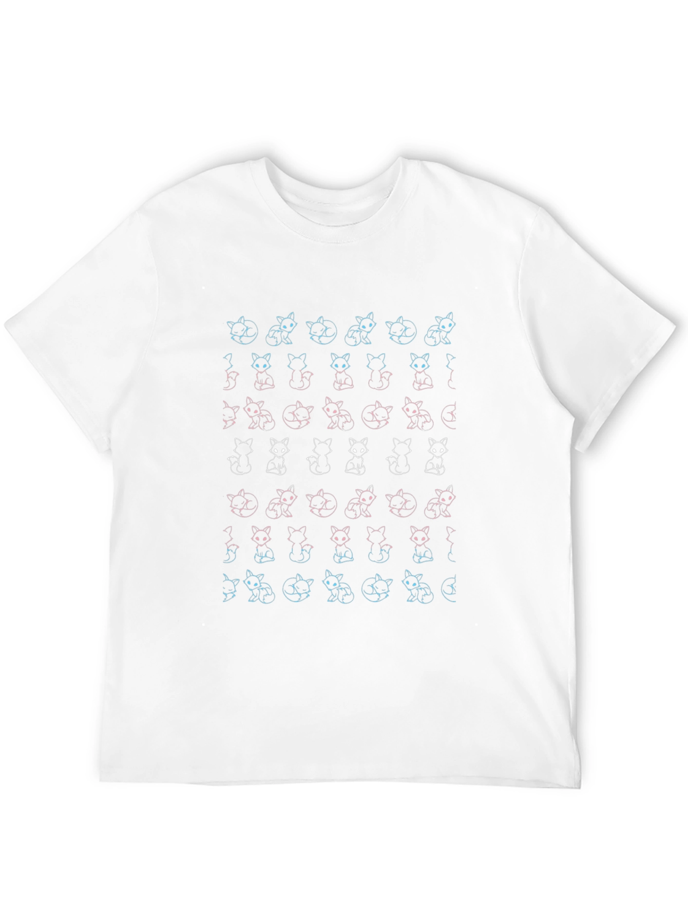 Cool Cat Pattern Black T-Shirt