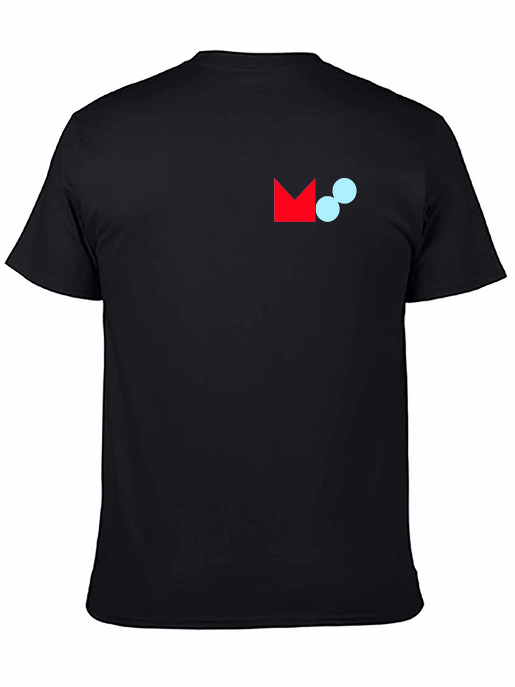 Modern Graphic Tee - Black Crew Neck Cotton Blend