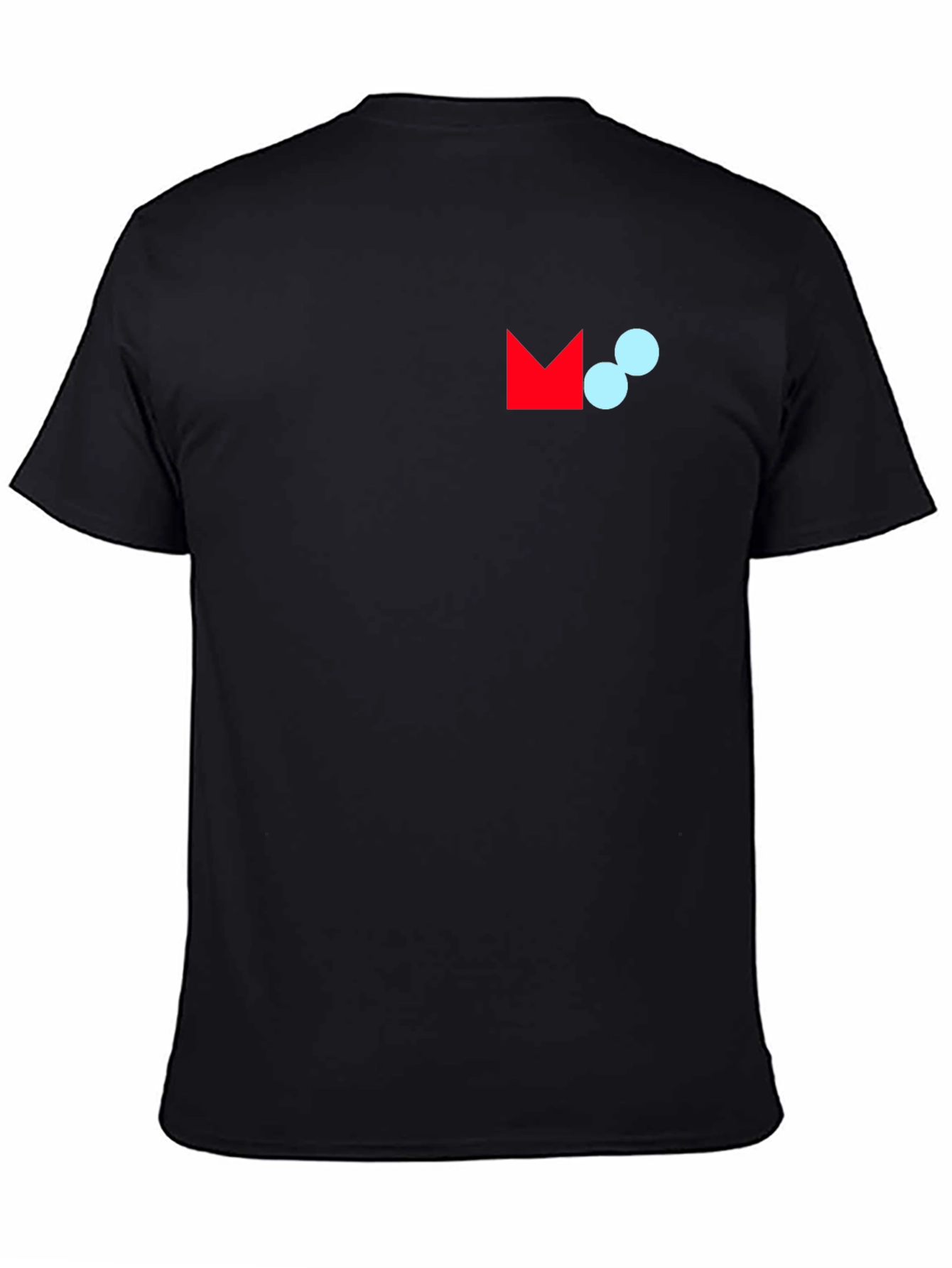 Modern Graphic Tee - Black Crew Neck Cotton Blend