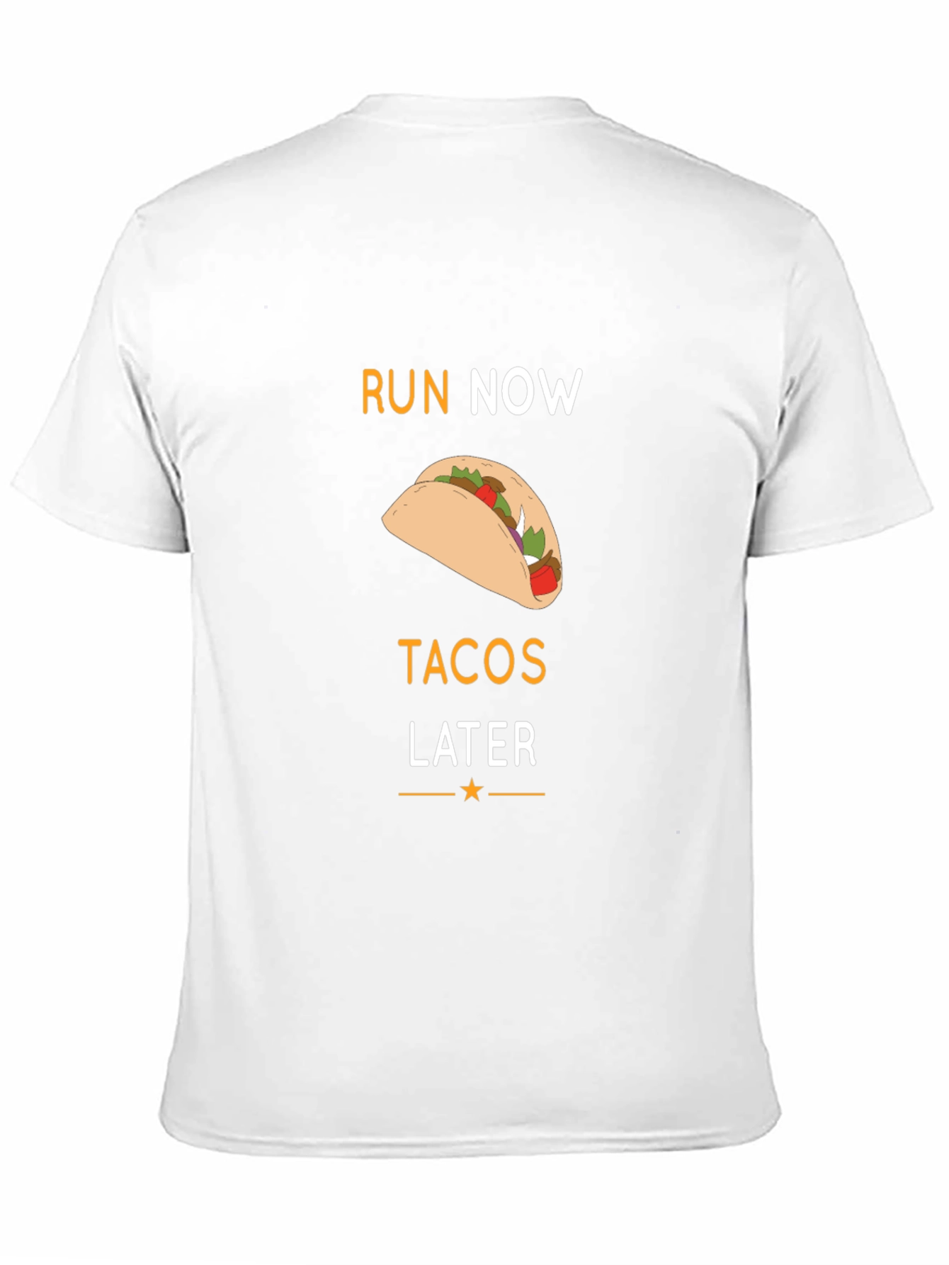 Run Now Tacos Later Black Graphic T-Shirt