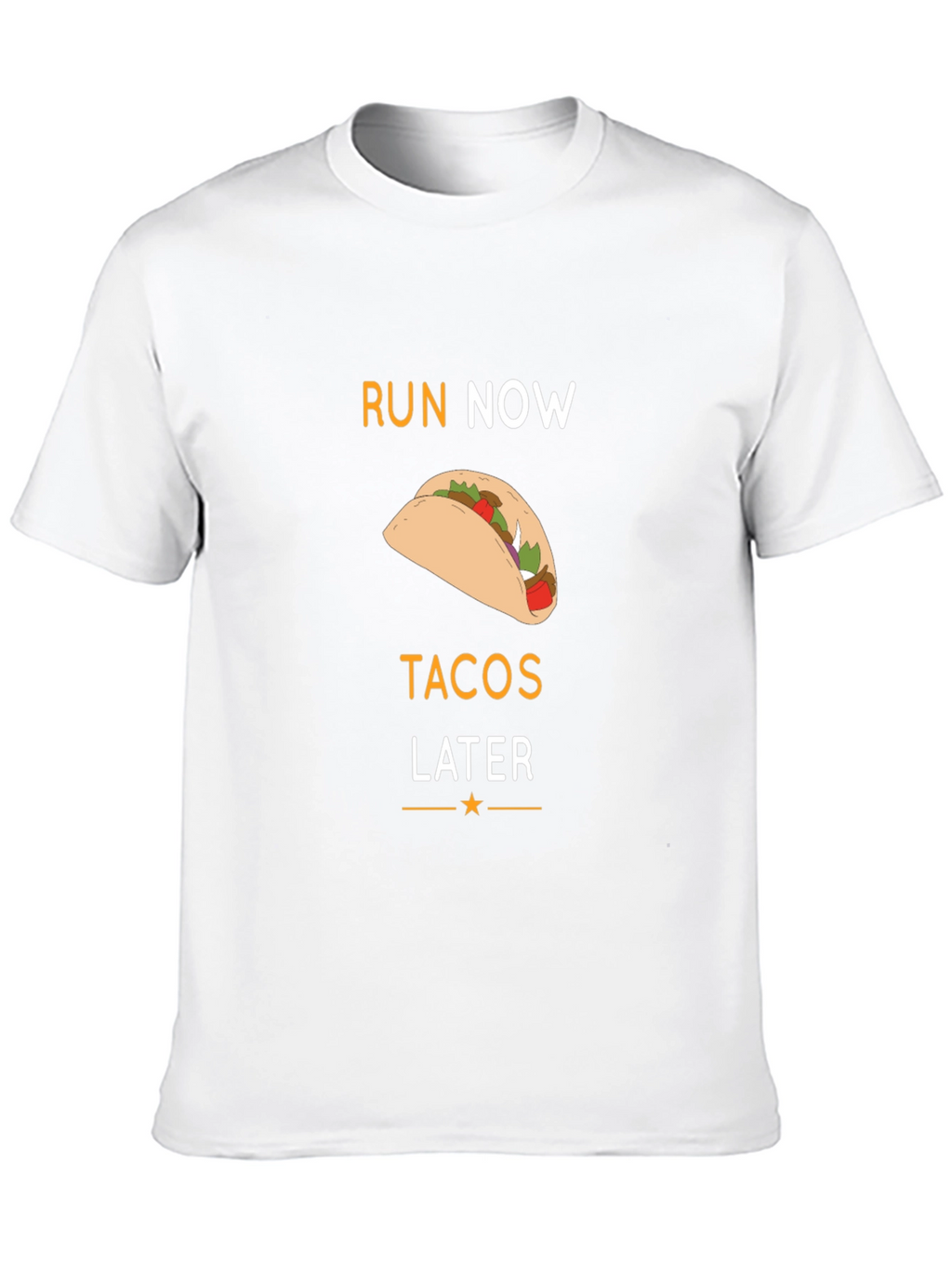 Run Now Tacos Later Black Graphic T-Shirt