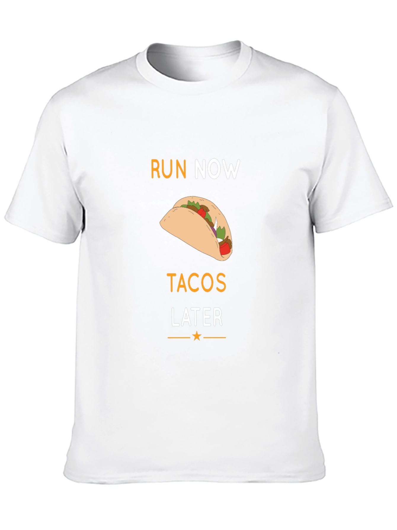 Run Now Tacos Later Black Graphic T-Shirt