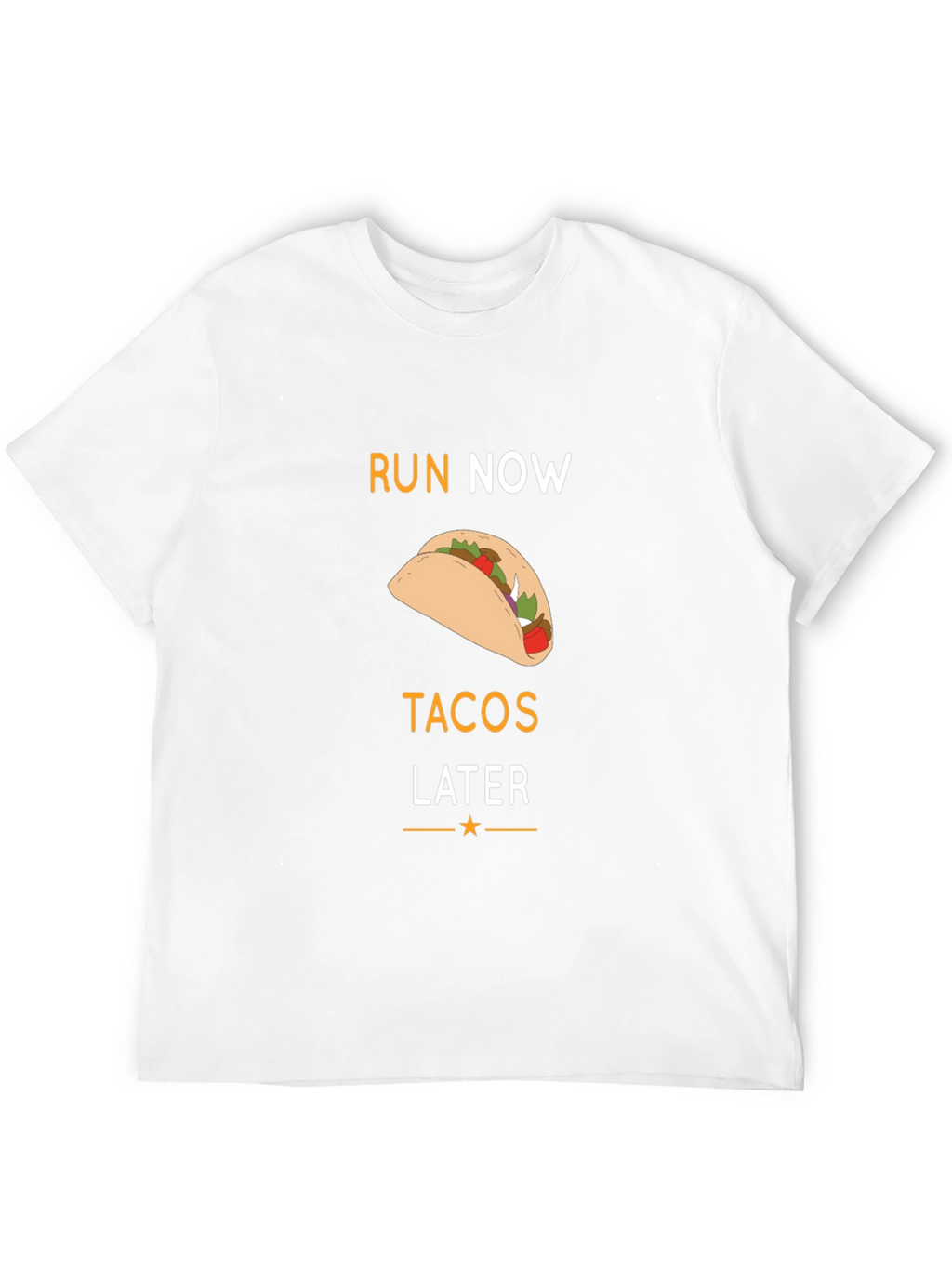 Run Now Tacos Later Black Graphic T-Shirt