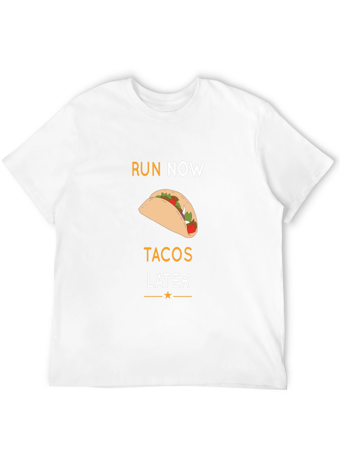 Run Now Tacos Later Black Graphic T-Shirt