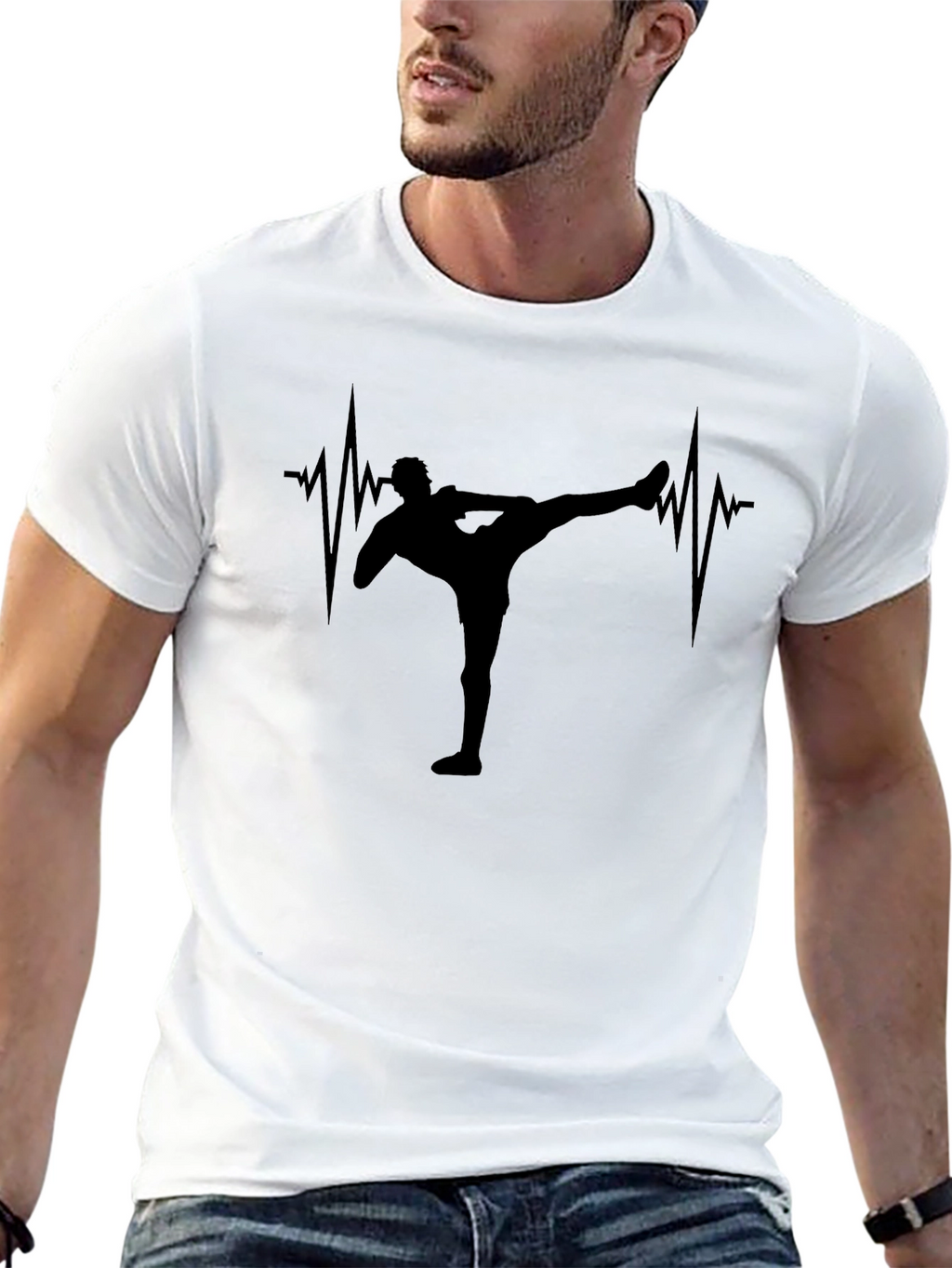 Martial Arts Heartbeat T-Shirt - Black
