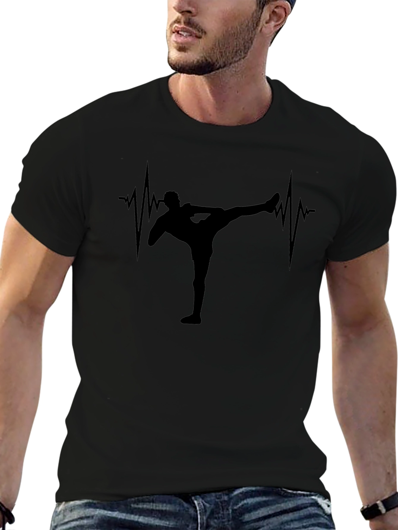 Martial Arts Heartbeat T-Shirt - Black