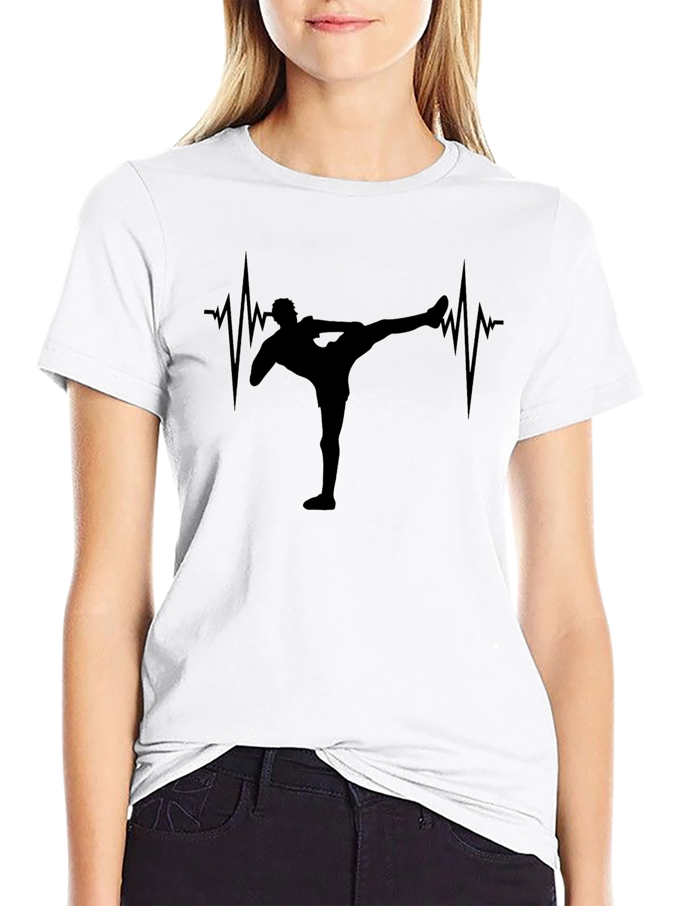 Martial Arts Heartbeat T-Shirt - Black