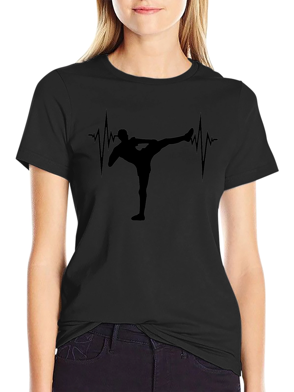 Martial Arts Heartbeat T-Shirt - Black