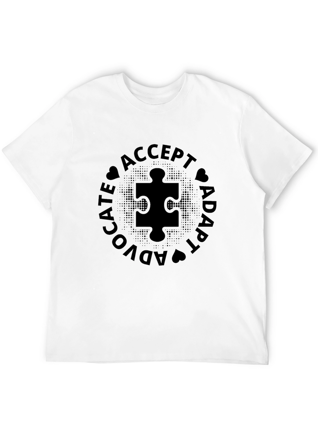 Autism Awareness Black T-Shirt - Advocate Accept Adapt