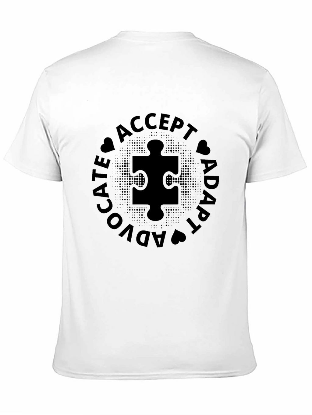 Autism Awareness Black T-Shirt - Advocate Accept Adapt