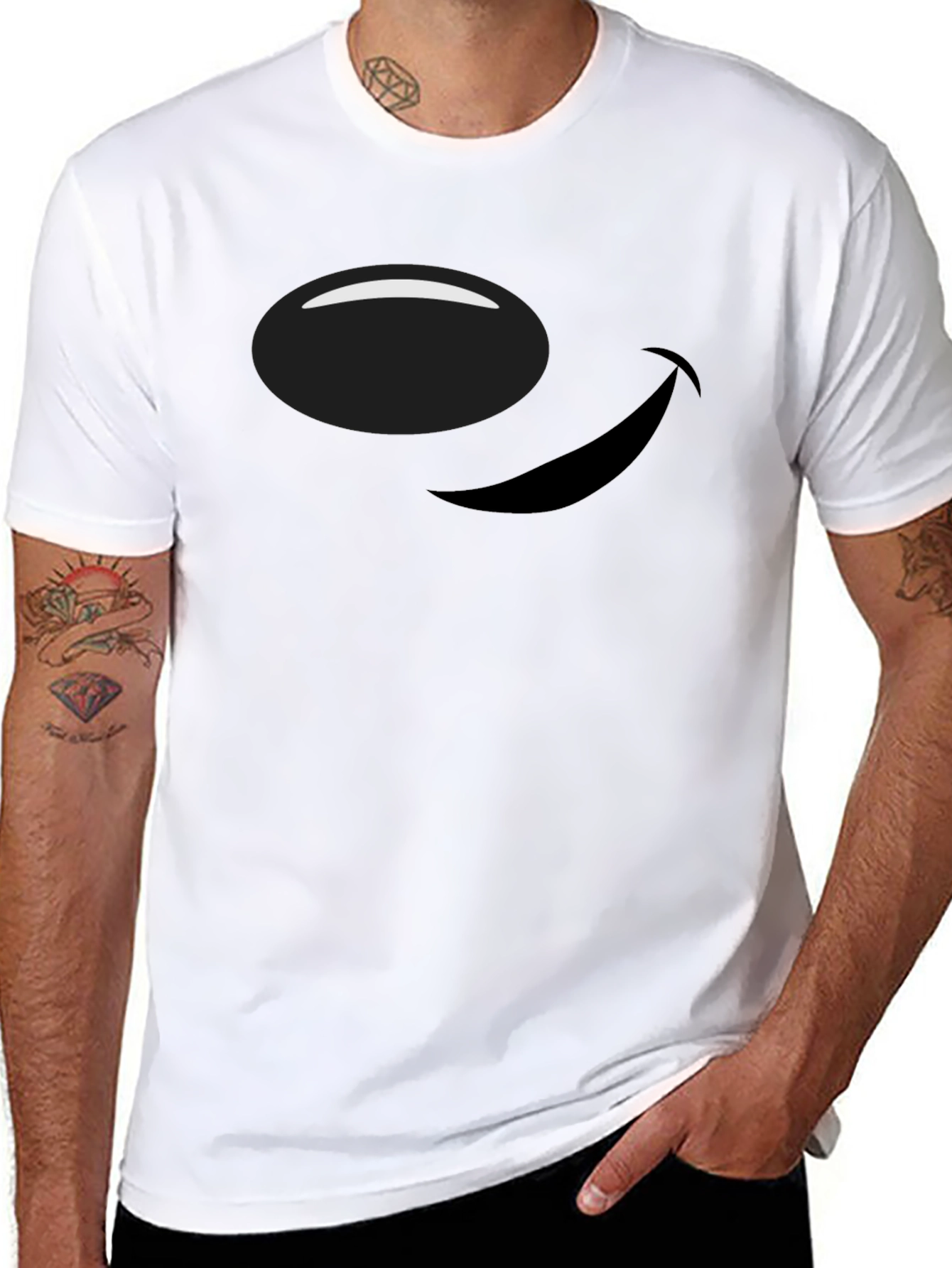 Smiley Face Graphic Tee - Casual Black T-Shirt