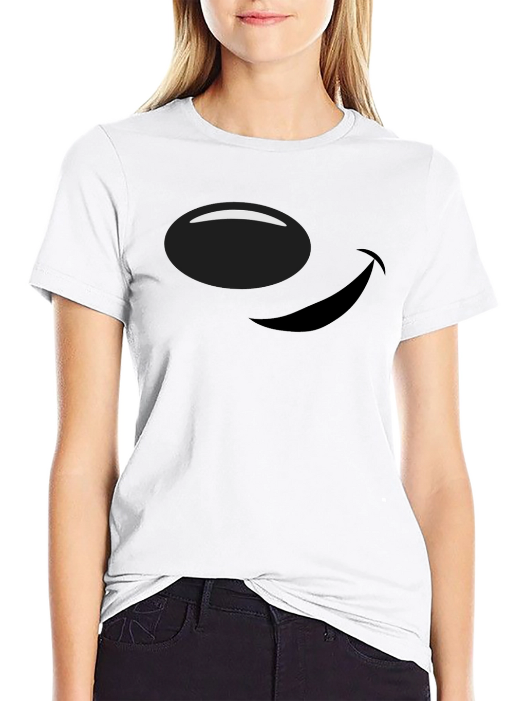 Smiley Face Graphic Tee - Casual Black T-Shirt