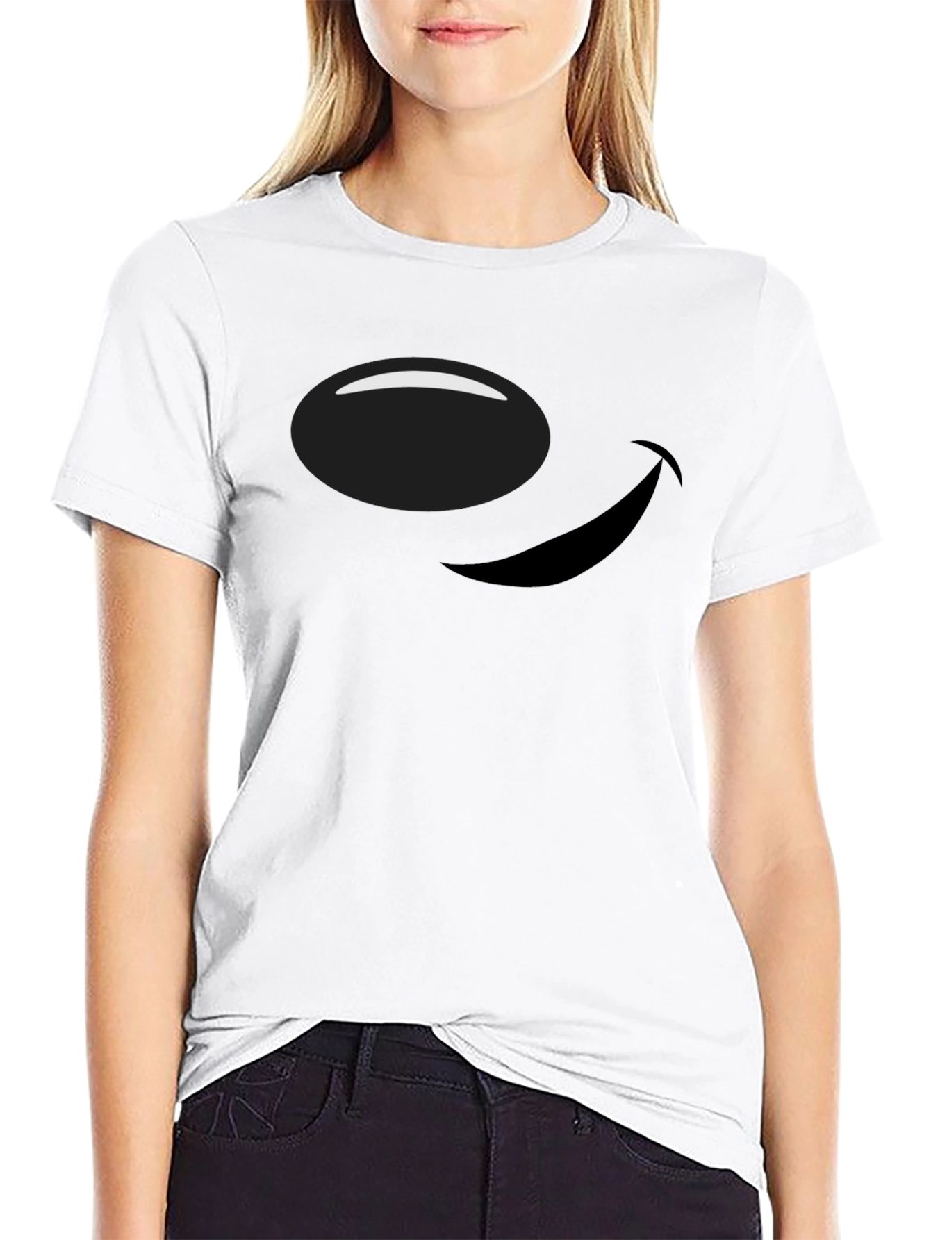 Smiley Face Graphic Tee - Casual Black T-Shirt