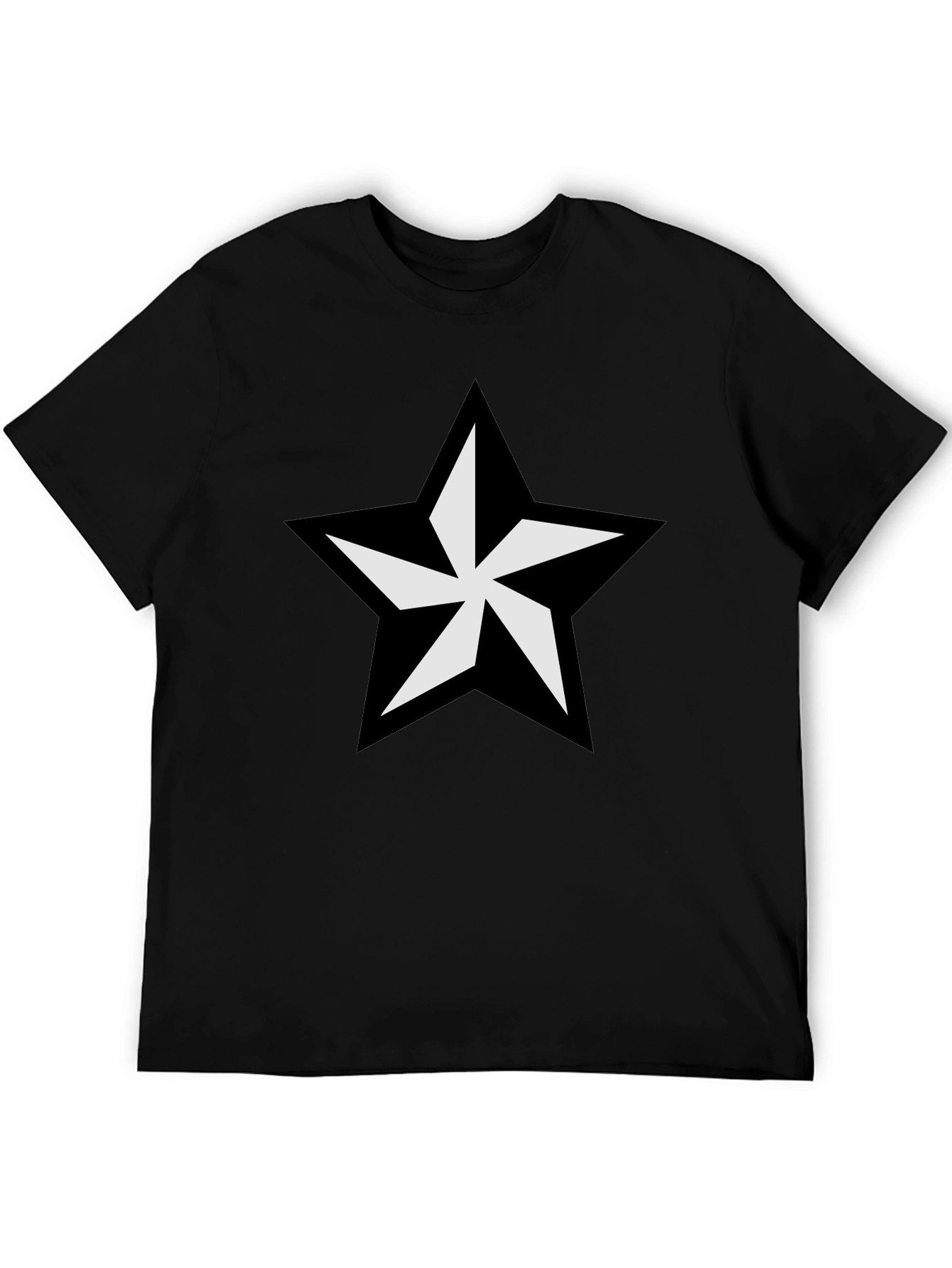 Black T-Shirt with Bold Star Graphic
