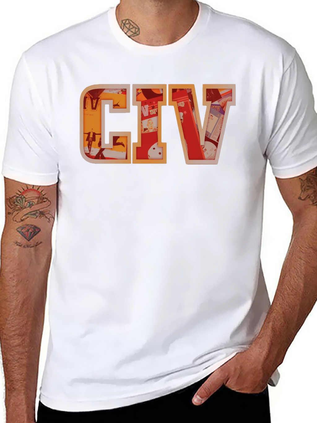 CIV Graphic T-Shirt - Black Crew Neck Tee