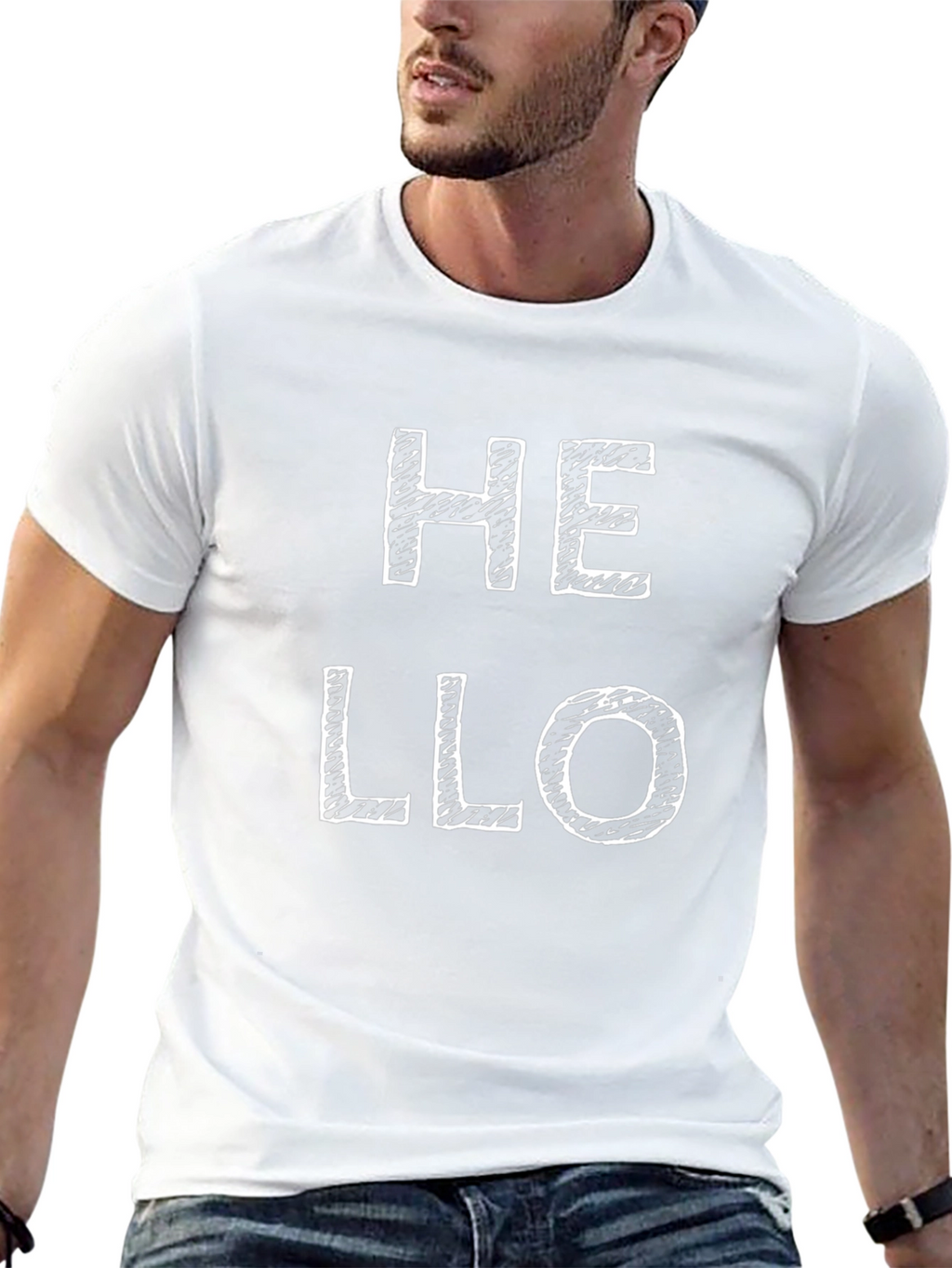 Hello Graphic Tee - Mens Black T-Shirt