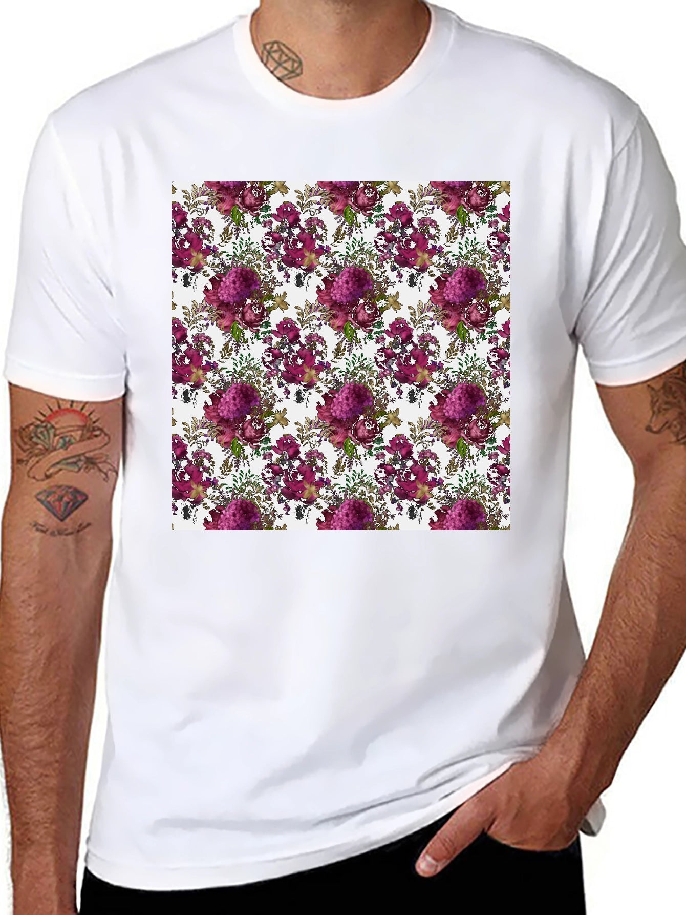 Floral Pattern T-Shirt - Stylish Comfort
