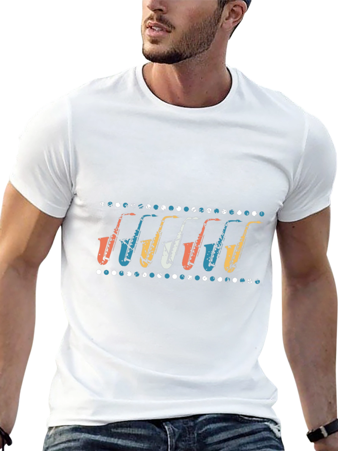 Retro Saxophone Graphic Tee