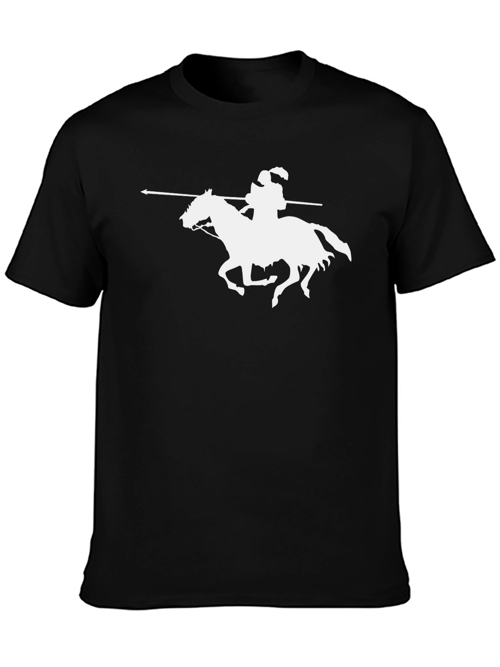 Black T-Shirt with Horseman Graphic