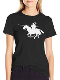 Black T-Shirt with Horseman Graphic