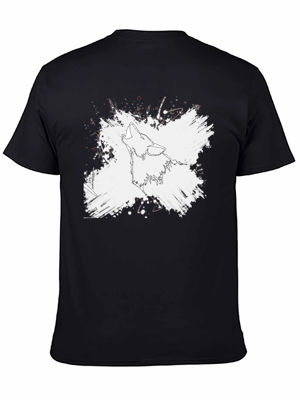 Wolf Graphic Print T-Shirt - Black