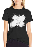Wolf Graphic Print T-Shirt - Black