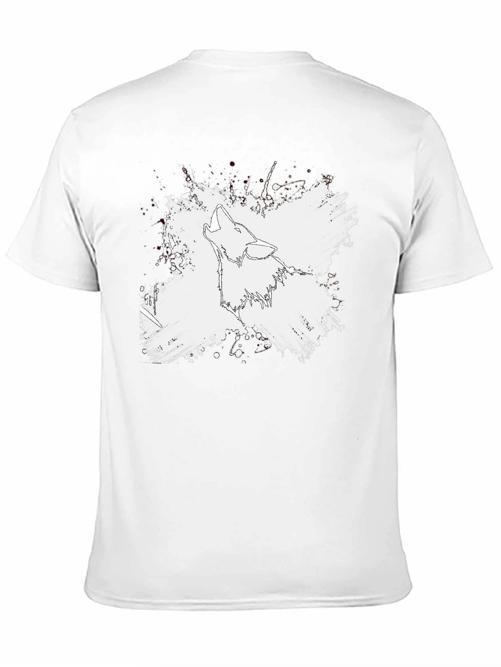 Wolf Graphic Print T-Shirt - Black
