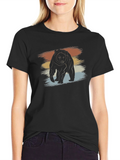 Retro Bear Graphic Tee - Black